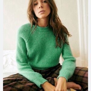 Sezane Otto baby alpaca sweater mint green XXS